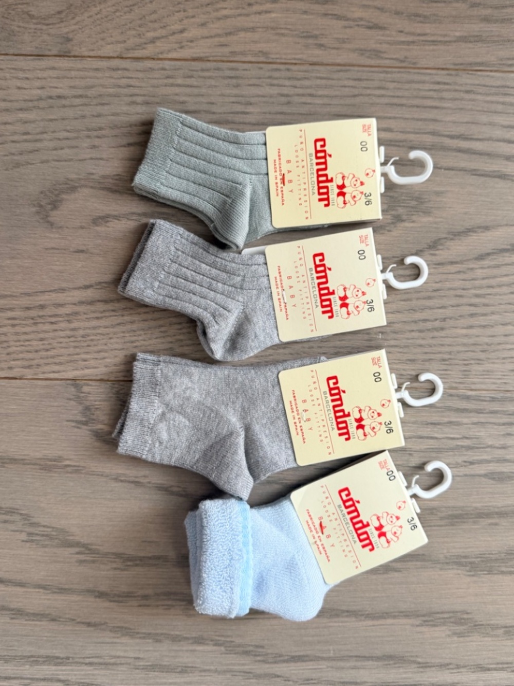Condor Baby Boy Crew Socks Bundle - Blue & Grey (4-Pack)